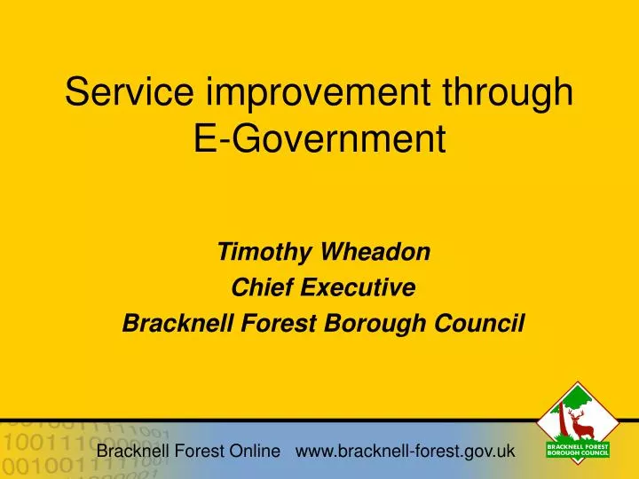service improvement through e government