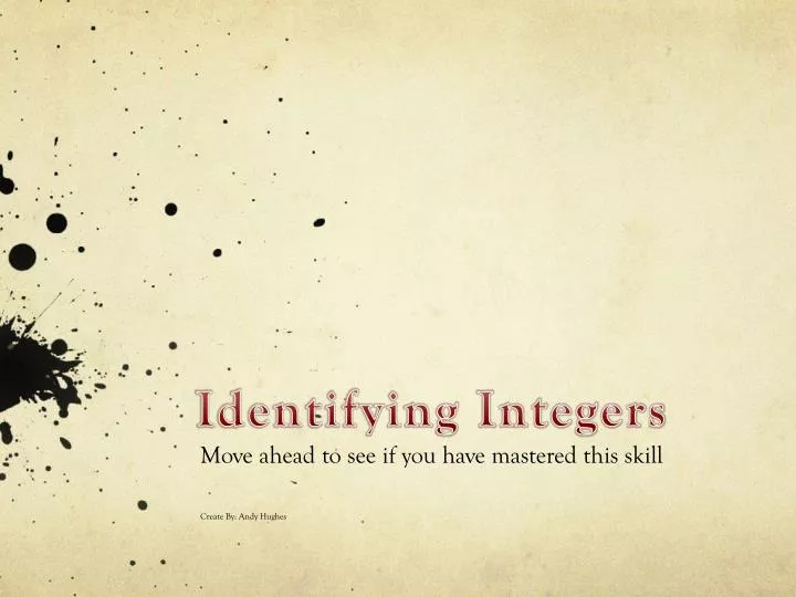 identifying integers