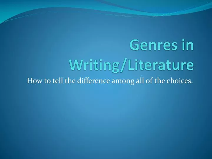 genres in writing literature
