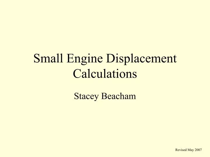 small engine displacement calculations