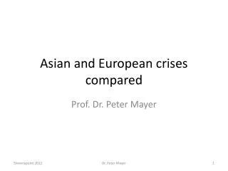 Asian and European crises compared