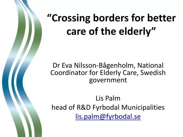 crossing borders for better care of the elderly