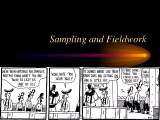 Sampling and Fieldwork