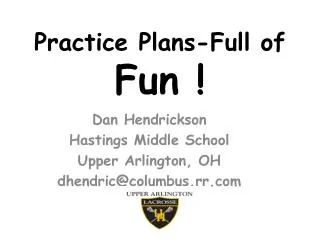 Practice Plans-Full of Fun !