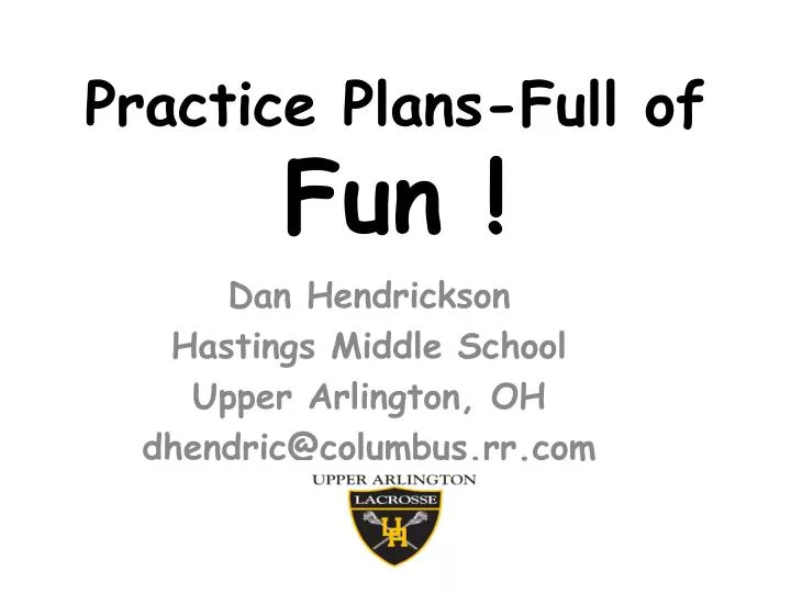 practice plans full of fun