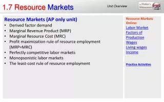 1.7 Resource Markets
