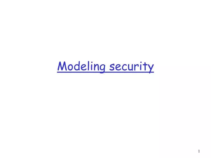 modeling security