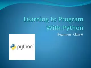 learning to program with python