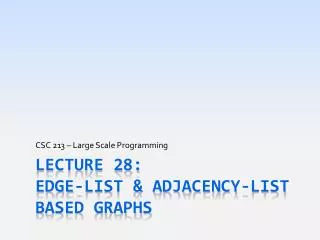 Lecture 28: Edge-list &amp; Adjacency-List based Graphs