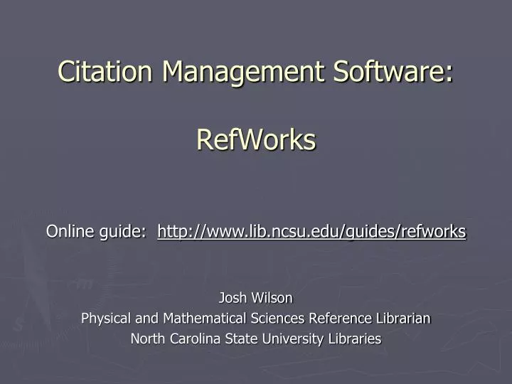 citation management software refworks
