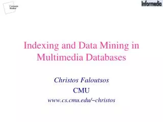 Indexing and Data Mining in Multimedia Databases