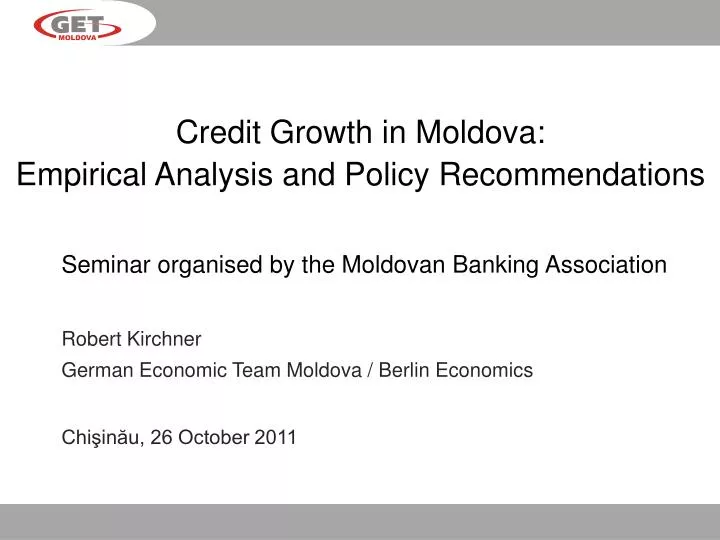 credit growth in moldova empirical analysis and policy recommendations