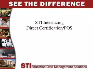STI Interfacing Direct Certification/POS