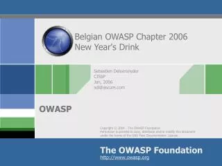 Belgian OWASP Chapter 2006 New Year's Drink