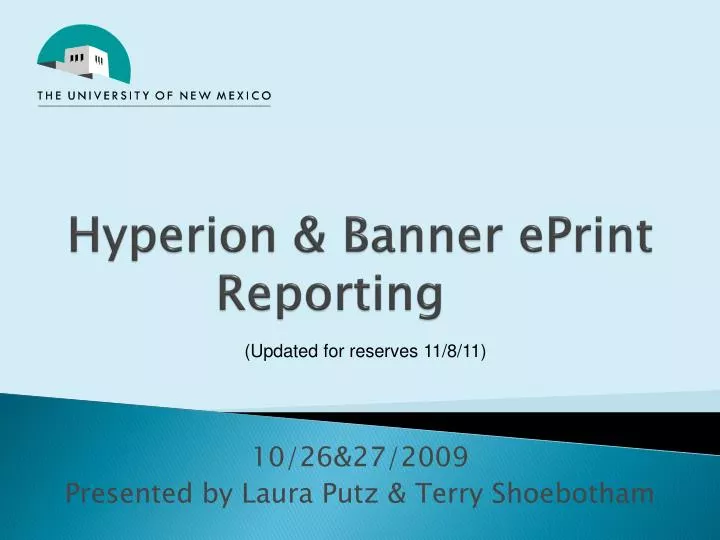 hyperion banner eprint reporting