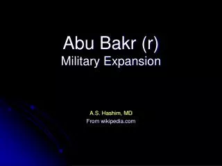 Abu Bakr (r) Military Expansion