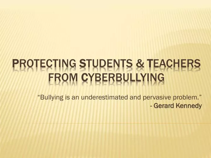 bullying is an underestimated and pervasive problem gerard kennedy