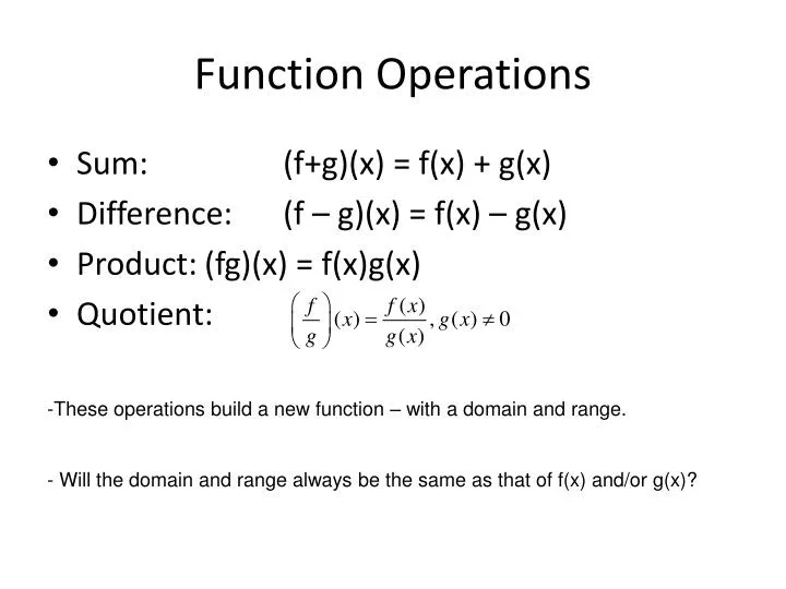 function operations