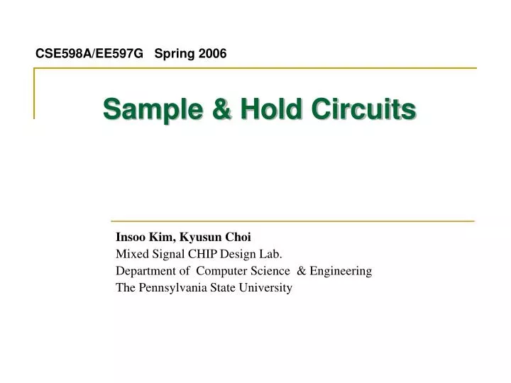 sample hold circuits