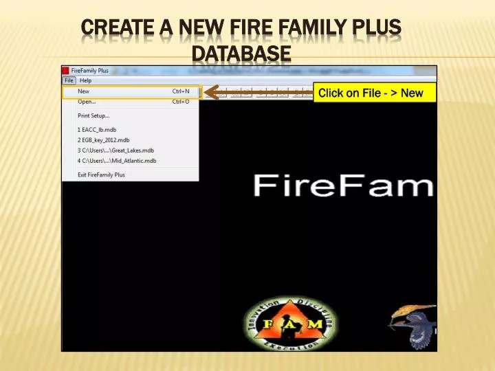 create a new fire family plus database