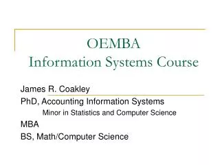 OEMBA Information Systems Course