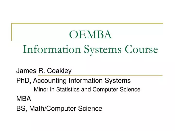 oemba information systems course
