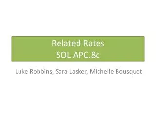 Related Rates SOL APC.8c
