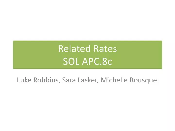 related rates sol apc 8c