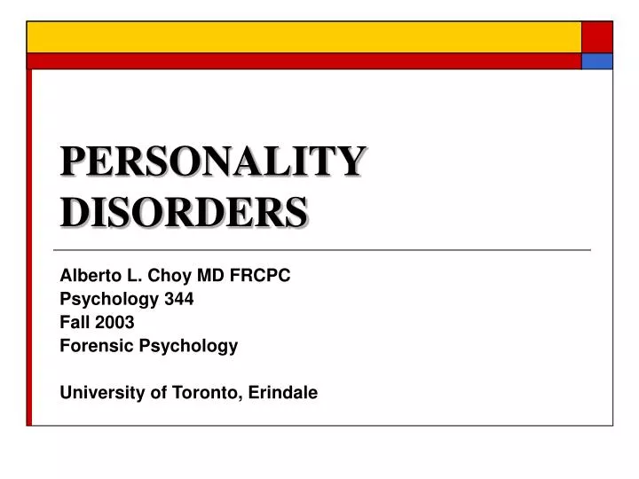 personality disorders