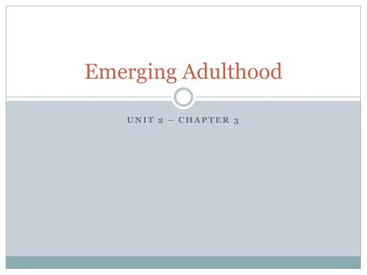 emerging adulthood