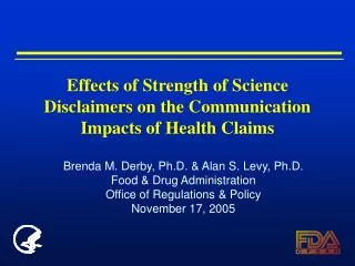 Effects of Strength of Science Disclaimers on the Communication Impacts of Health Claims