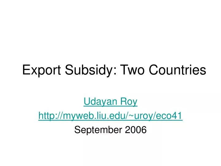 export subsidy two countries