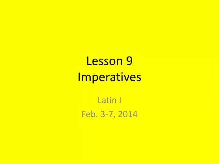 lesson 9 imperatives