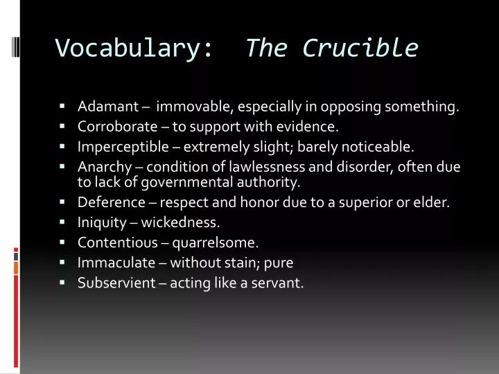 vocabulary the crucible
