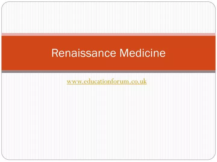 renaissance medicine