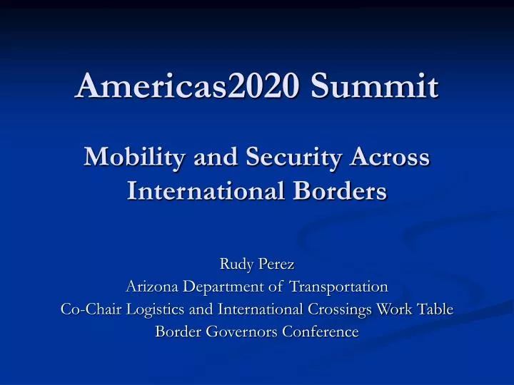 americas2020 summit mobility and security across international borders