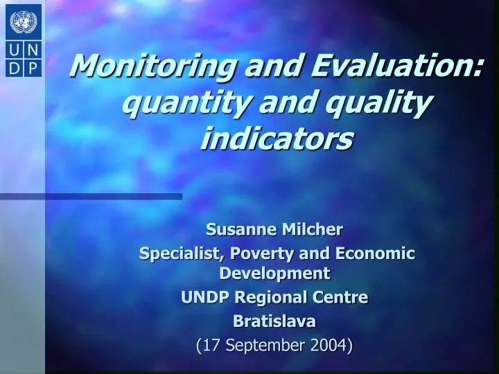 monitoring and evaluation quantity and quality indicators