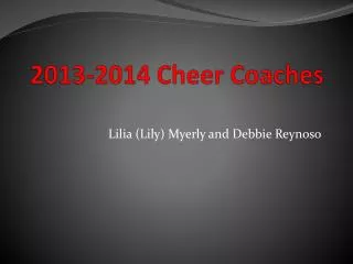2013-2014 Cheer Coaches