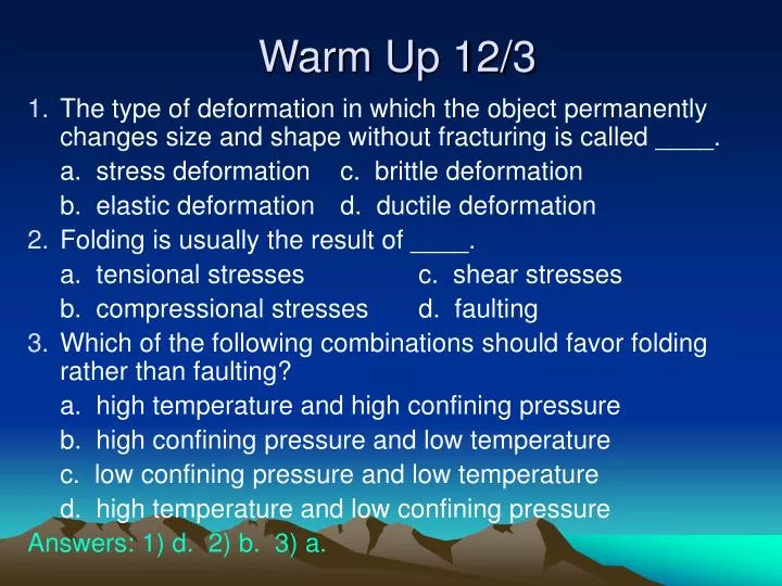 warm up 12 3