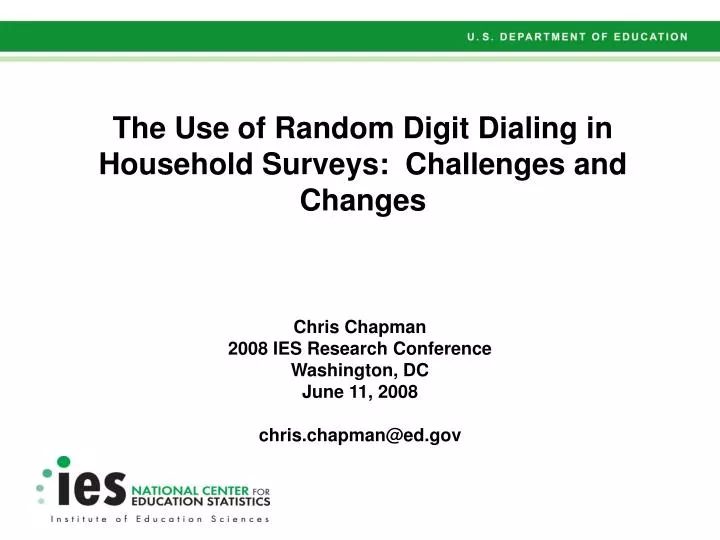 the use of random digit dialing in household surveys challenges and changes