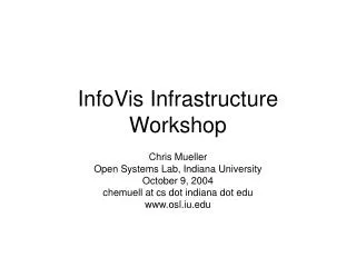 InfoVis Infrastructure Workshop