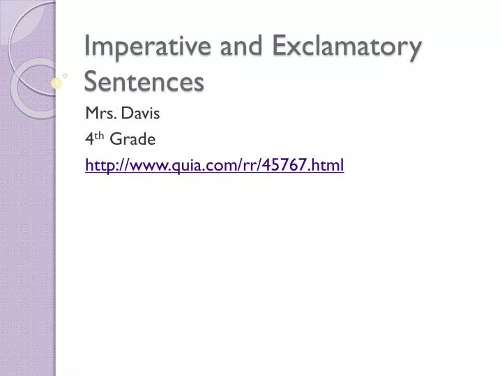 imperative and exclamatory sentences