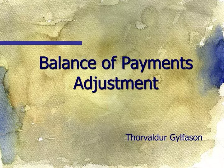balance of payments adjustment