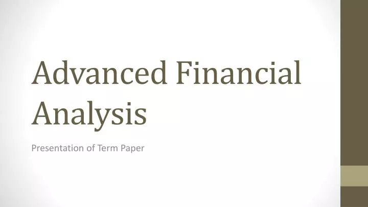 advanced financial analysis