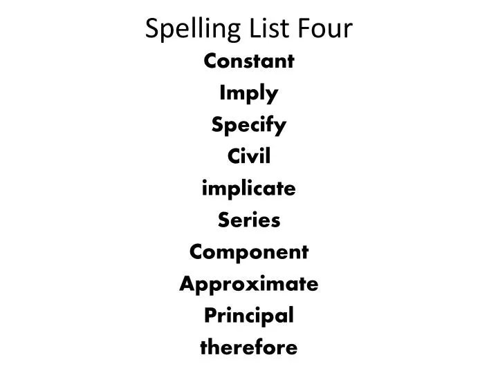 spelling list four