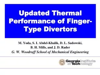 Updated Thermal Performance of Finger-Type Divertors