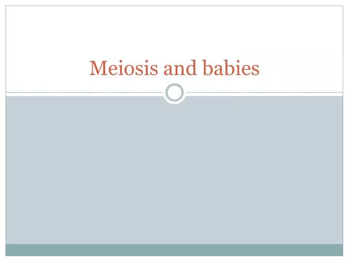 meiosis and babies