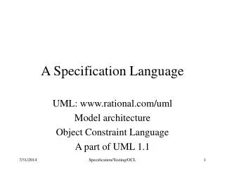 A Specification Language