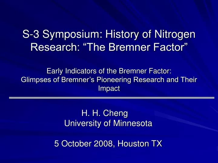 h h cheng university of minnesota 5 october 2008 houston tx