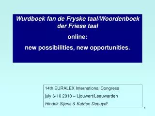 Wurdboek fan de Fryske taal/Woordenboek der Friese taal online: